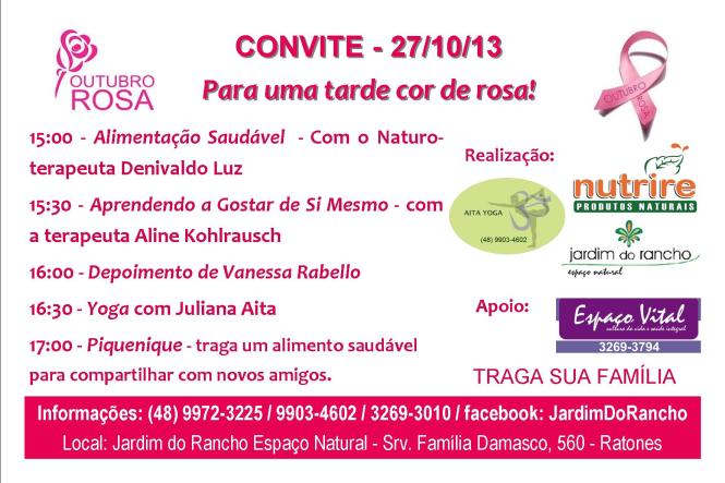 TARDE ROSA NO JARDIM DO RANCHO - DOMINGO, DIA 27/10/13
